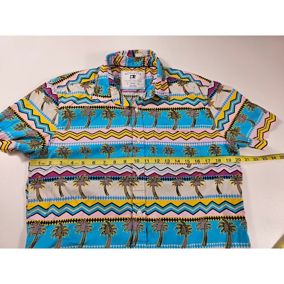 Cactus menswear bright hawaiin themed button up size medium M EUC ^ - Picture 8 of 8